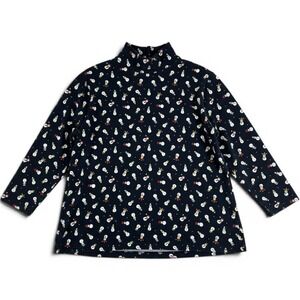 Vintage 90s Snowman Mock Neck Top Womens Kitschy Christmas Shirt St Johns Bay 3X